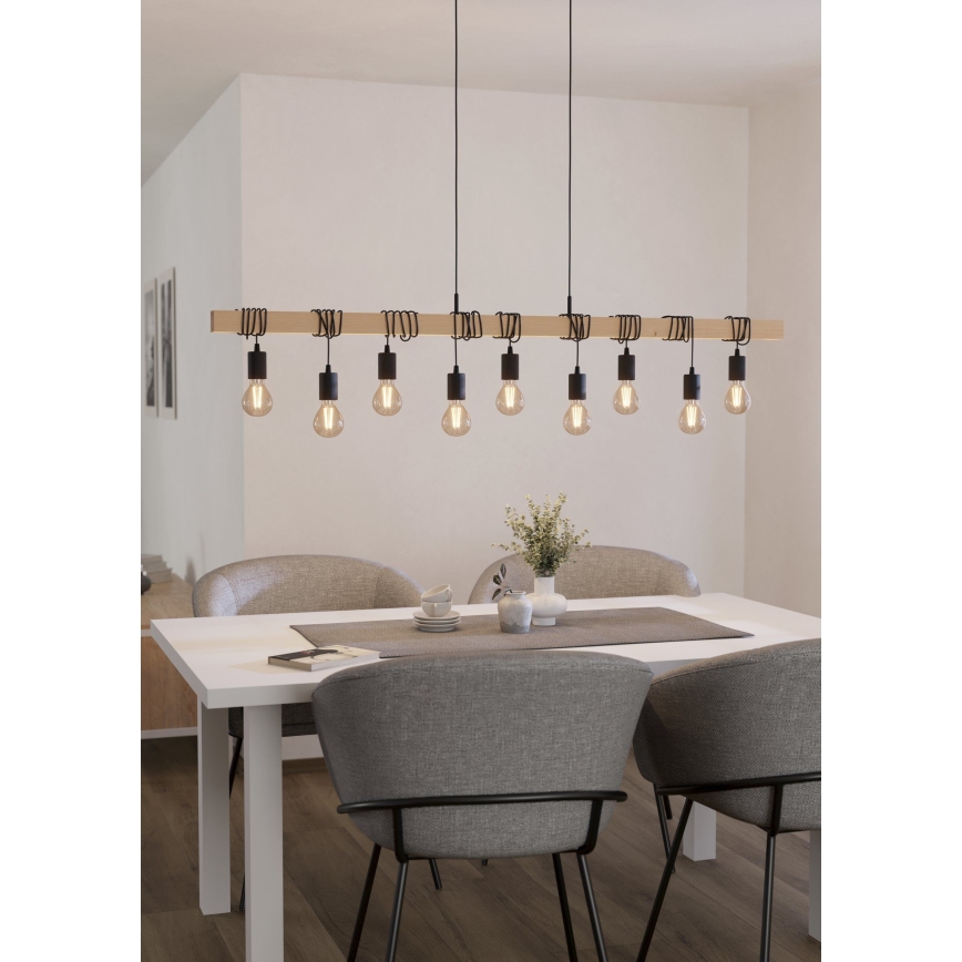 Eglo - Suspension filaire TOWNSHEND 9xE27/60W/230V