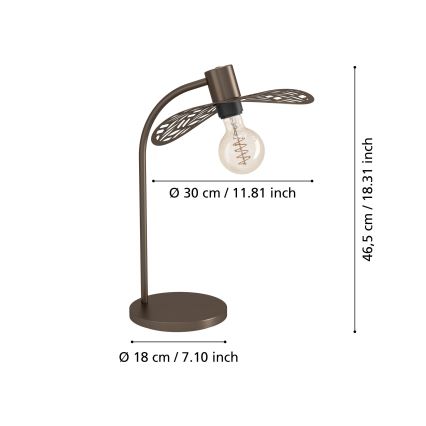 Eglo - Lampe de table 1xE27/60W/230V bronze