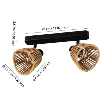 Eglo - Spot 2xE14/10W/230V noir/beige