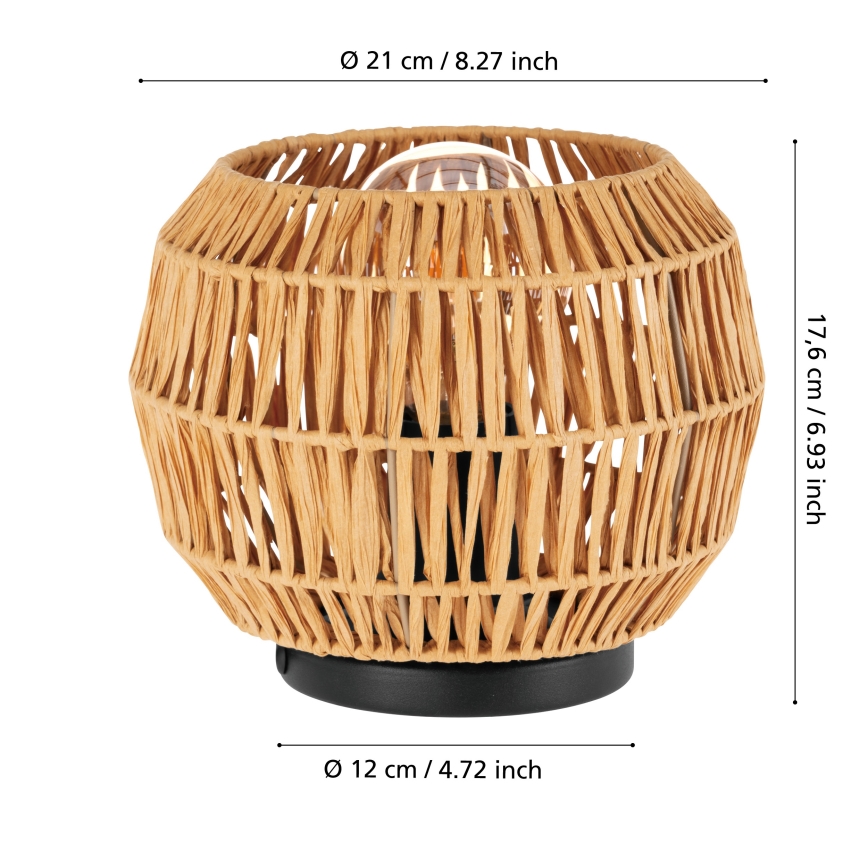 Eglo - Lampe de table 1xE27/40W/230V marron