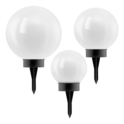 Eglo - lampe solaire LED avec détecteur, lot de 3, 1800 mAh, IP44, noire