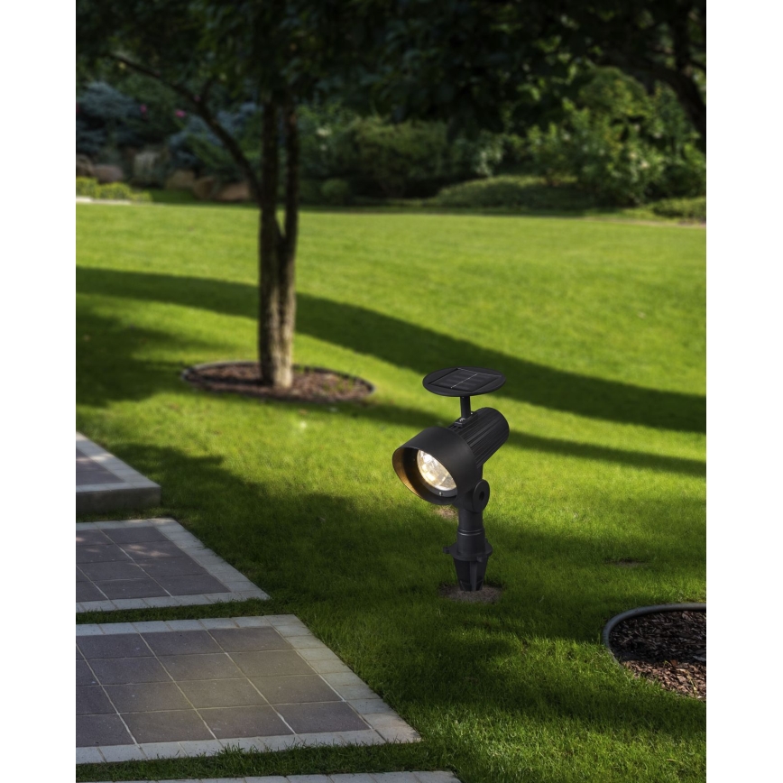 Eglo - Lot de 3 luminaires solaires LED avec détecteur, 200 mAh, IP44, noir