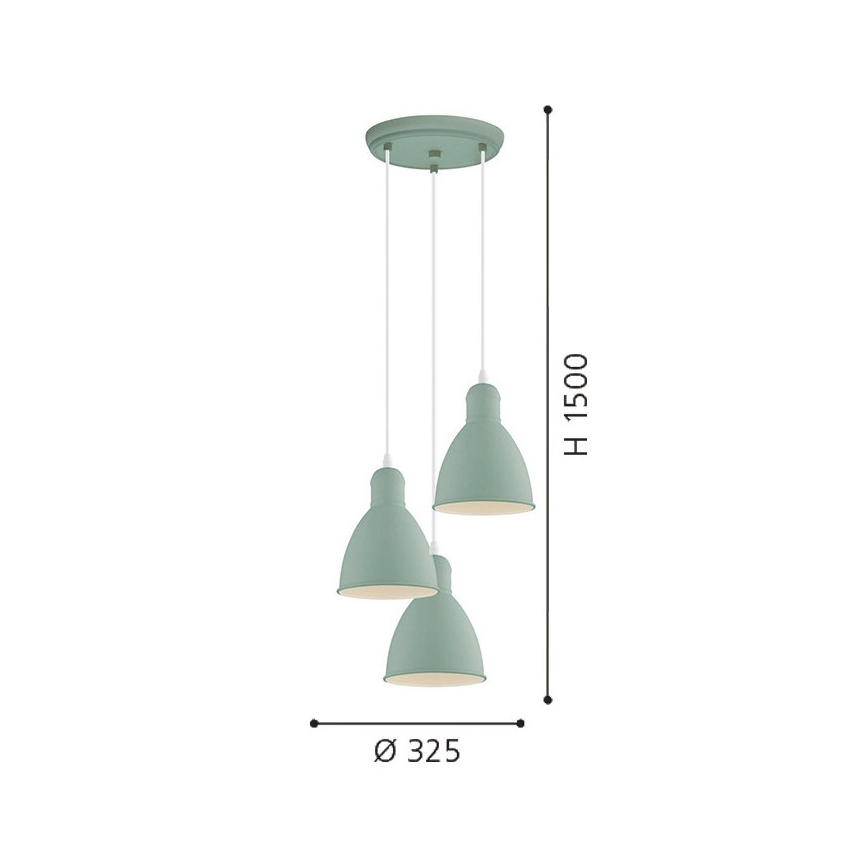 EGLO 49095 - Lustre avec fil PRIDDY-P 3xE27/60W/230V