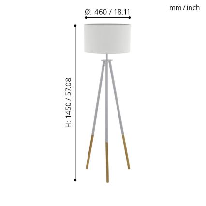 Eglo - Lampadaire 1xE27/60W/230V