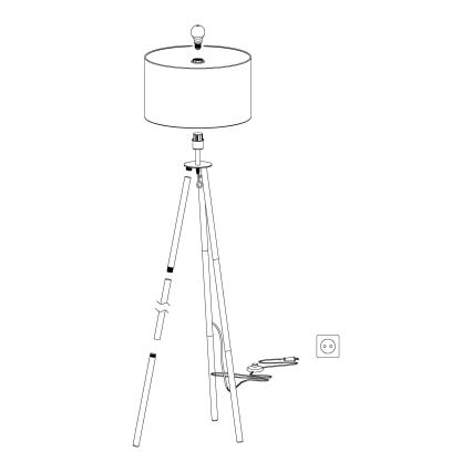 Eglo - Lampadaire 1xE27/60W/230V