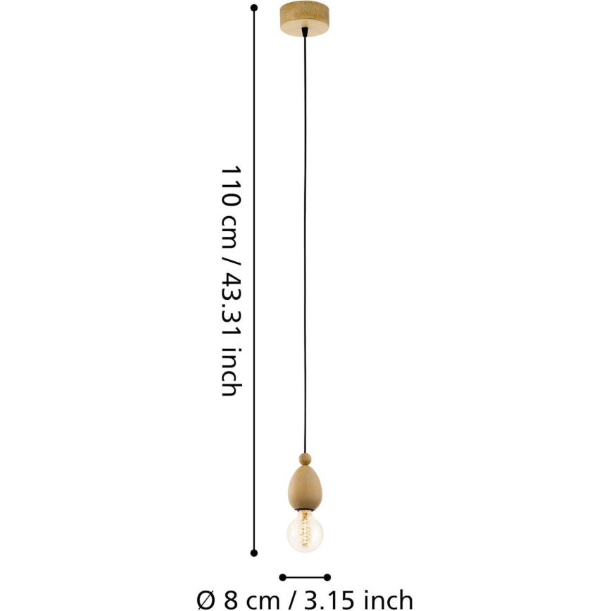Eglo 49376 - Suspension AVOLTRI 1xE27/60W/230V
