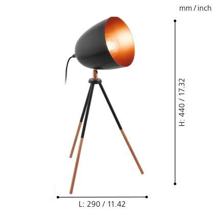 Eglo - Lampe de table 1xE27/60W/230V