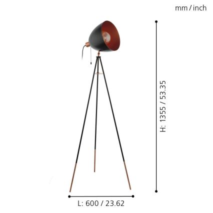 Eglo - Lampadaire 1xE27/60W/230V