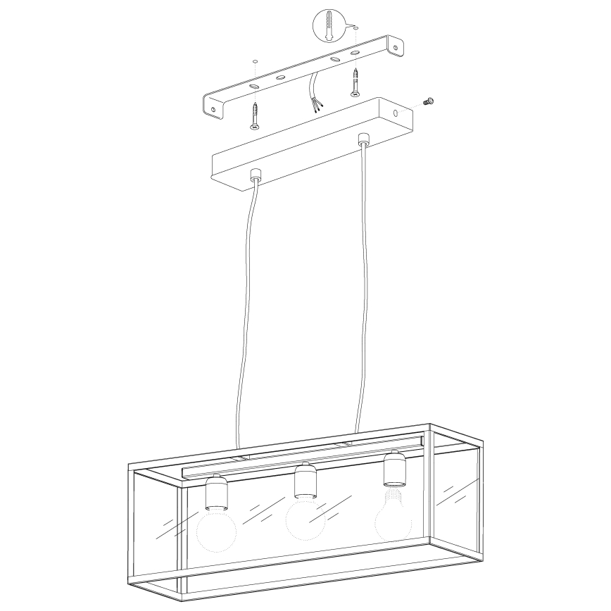 Eglo - Suspension 3xE27/60W/230V