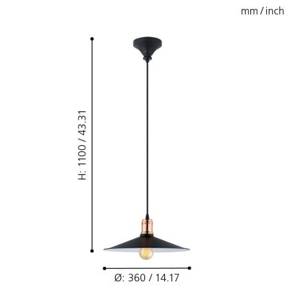 Eglo - Suspension1xE27/60W/230V