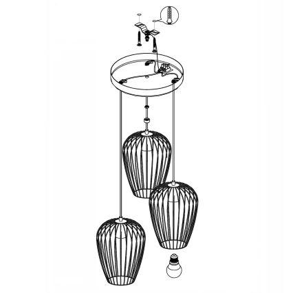 Eglo - Suspension 3xE27/60W/230V