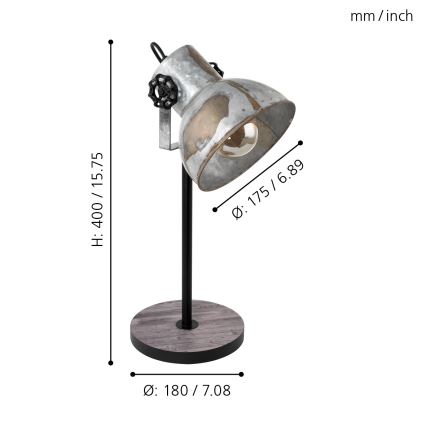 Eglo - lampe de table 1xE27/40W/230V