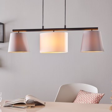 Eglo 55207 - Suspension filaire ALMEIDA 3xE14/25W/230V gris