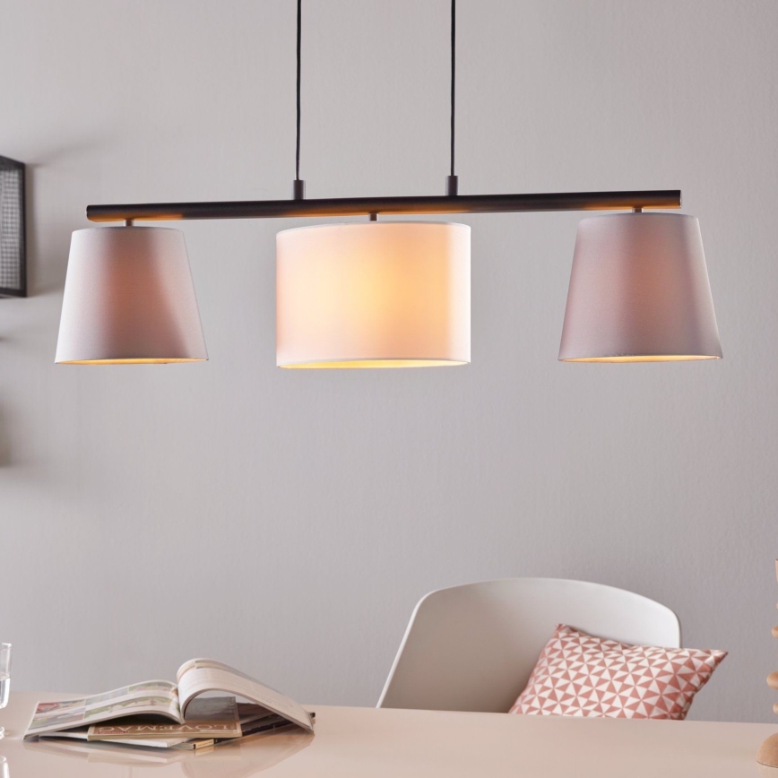 Eglo 55207 - Suspension filaire ALMEIDA 3xE14/25W/230V gris