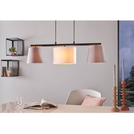 Eglo 55207 - Suspension LED sur câble ALMEIDA 3xE14/25W/230V gris