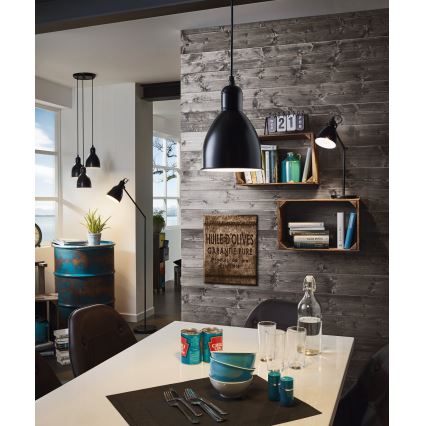 Eglo 55243 - Suspension sur câble PRIDDY 1xE27/60W/230V noire