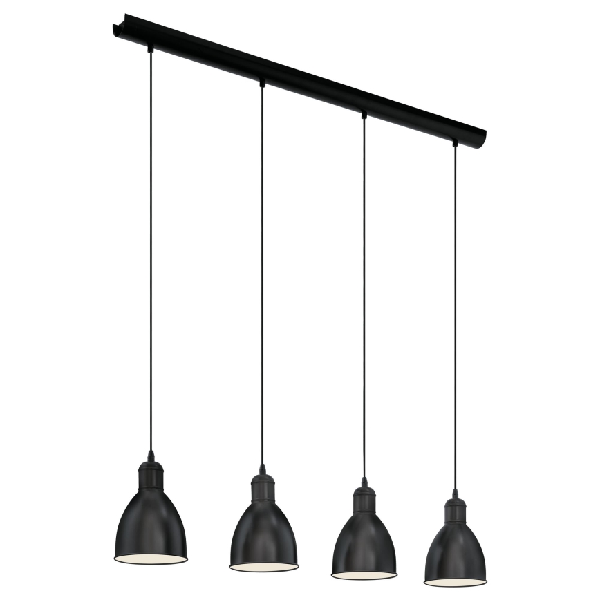 Eglo 55244 - Suspension sur câble PRIDDY 4xE27/60W/230V noire