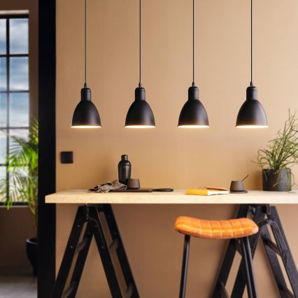 Eglo 55244 - Suspension sur câble PRIDDY 4xE27/60W/230V noire