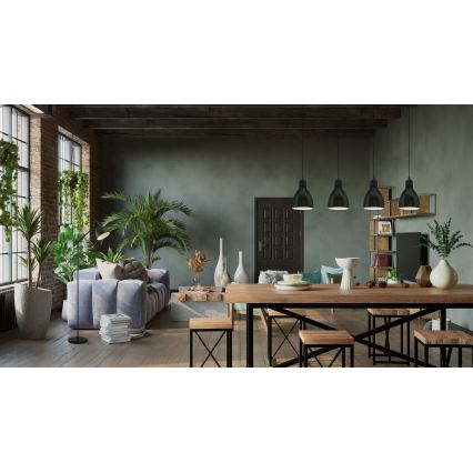 Eglo 55244 - Suspension sur câble PRIDDY 4xE27/60W/230V noire