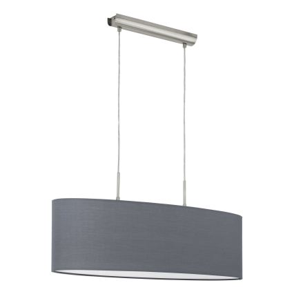 Eglo 55276 - Suspension sur câble PASTERI 2xE27/60W/230V grise