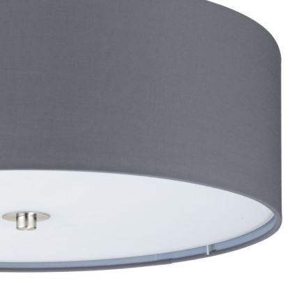 Eglo 55277 - Plafonnier PASTERI 3xE27/25W/230V Ø 47,5 cm gris