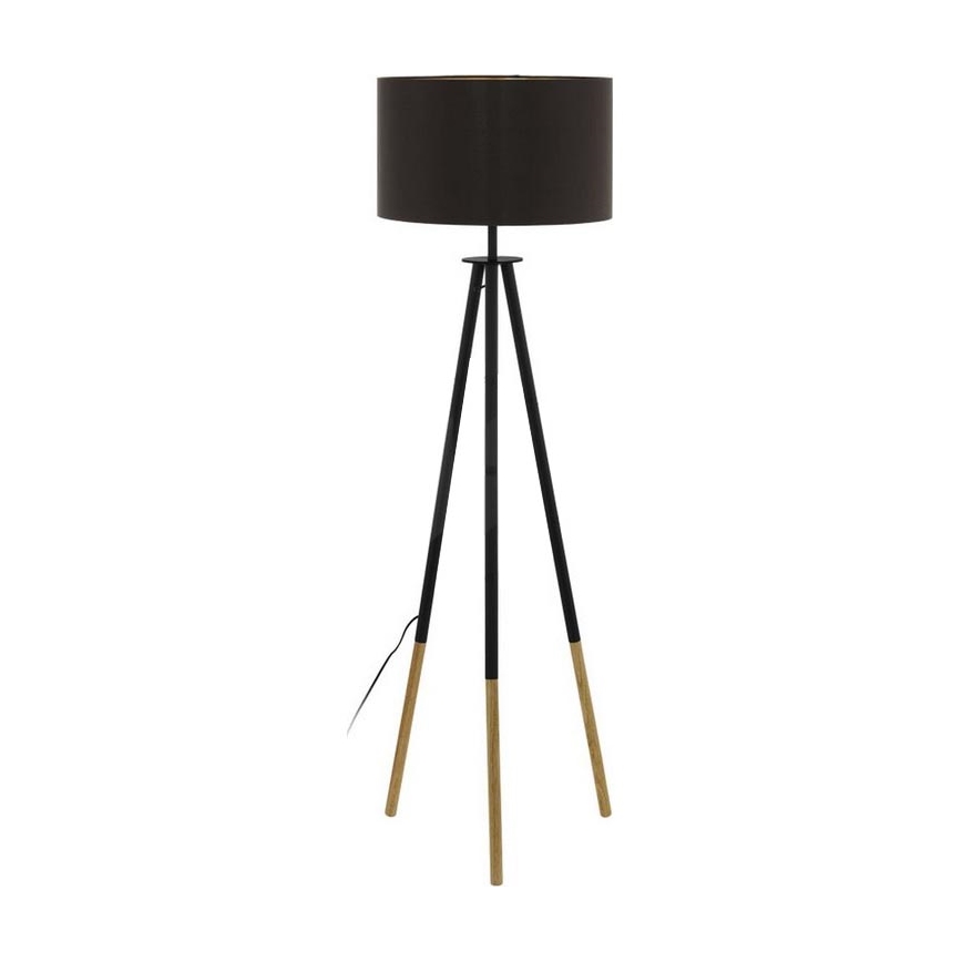 Eglo 55291 - Lampadaire BIDFORD 1xE27/60W/230V noir/marron