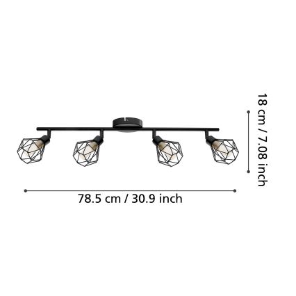 Eglo 55301 - Spot LED ZAPATA 4xG9/3W/230V noir