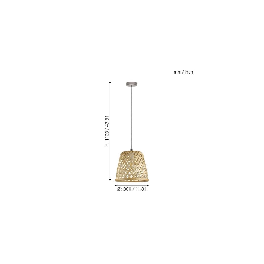 Eglo 55696 - Suspension sur câble KIRKCOLM 1xE27/60W/230V beige
