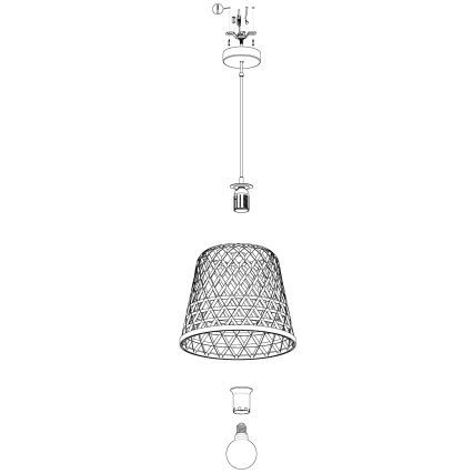 Eglo 55696 - Suspension sur câble KIRKCOLM 1xE27/60W/230V beige