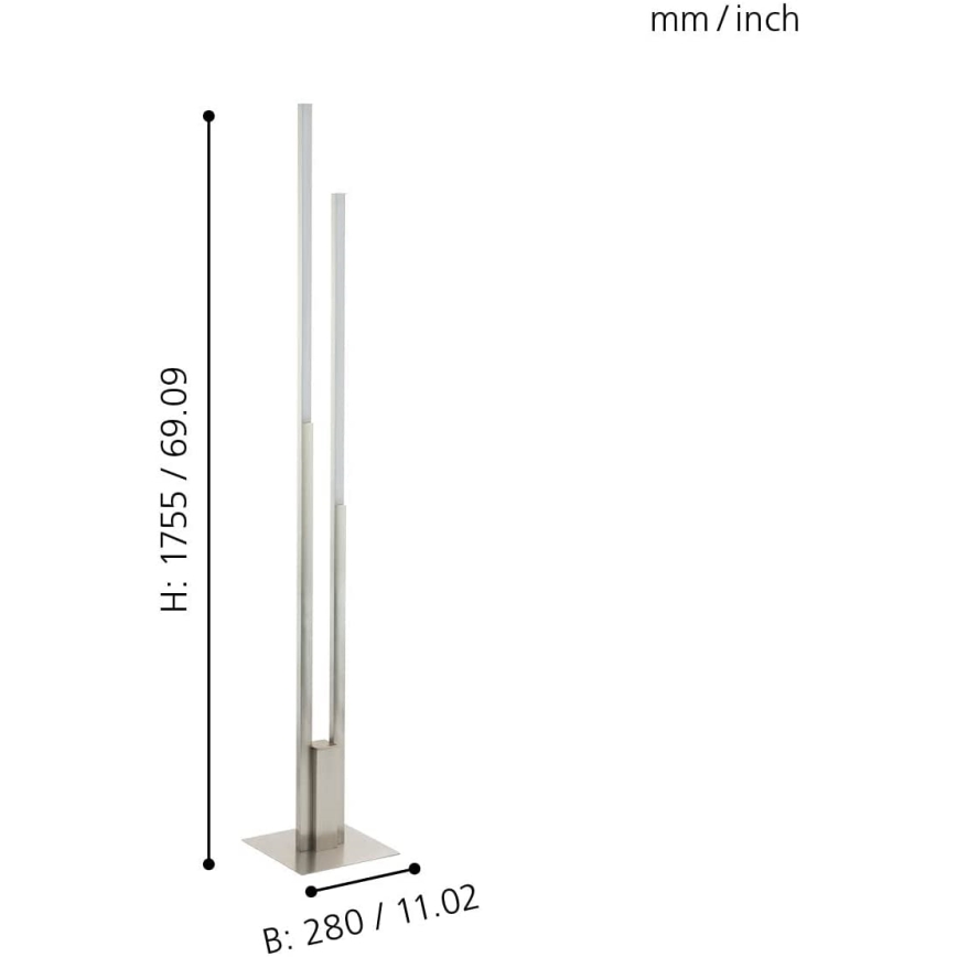 Eglo 55972 - Lampadaire dimmable LED RGBW FRAIOLI-C LED/34W/230V 2700-6500K chrome mat + télécommande