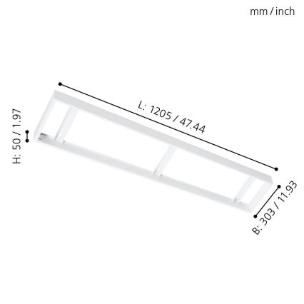 Eglo - Cadre pour panneau de plafond 1205x303mm