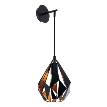 Eglo 62836 - Applique murale CARLTON PRO 1xE27/60W/230V noir