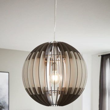 Eglo 63256 - Suspension sur câble OLMERO PRO 1xE27/60W/230V Ø 40 cm gris/blanc