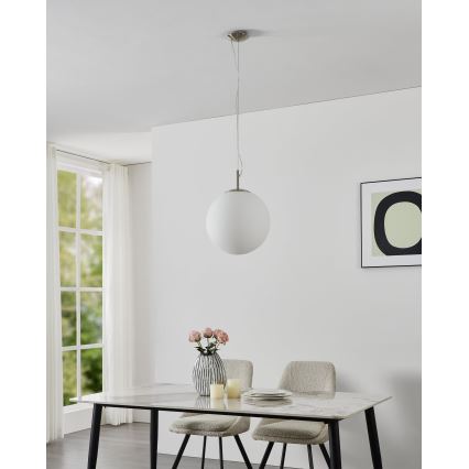 Eglo 63269 - Suspension sur câble PIEDALE 1xE27/60W/230V Ø 35 cm chrome mat