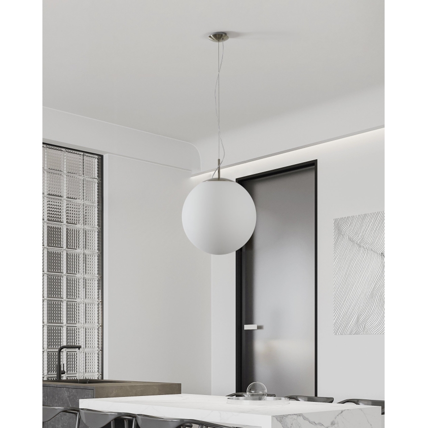 Eglo 63271 - Suspension sur câble PIEDALE 1xE27/60W/230V Ø 43 cm chrome mat