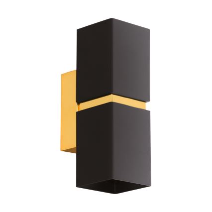 Eglo 64798 - Applique murale LED PASSA PRO 2xGU10/3,3W/230V 3000K noir/doré