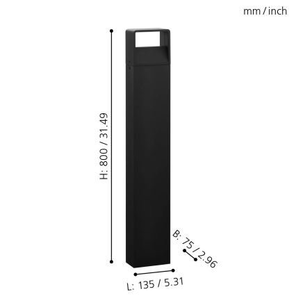 Eglo 65082 - Lampe extérieure DONINNI PRO LED/5W/230V 3000K 40 cm IP44 anthracite
