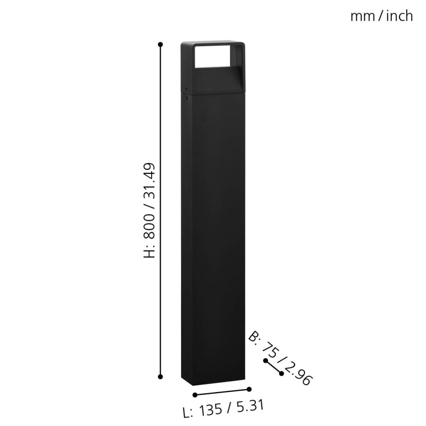 Eglo 65082 - Lampe extérieure DONINNI PRO LED/5W/230V 3000K 40 cm IP44 anthracite