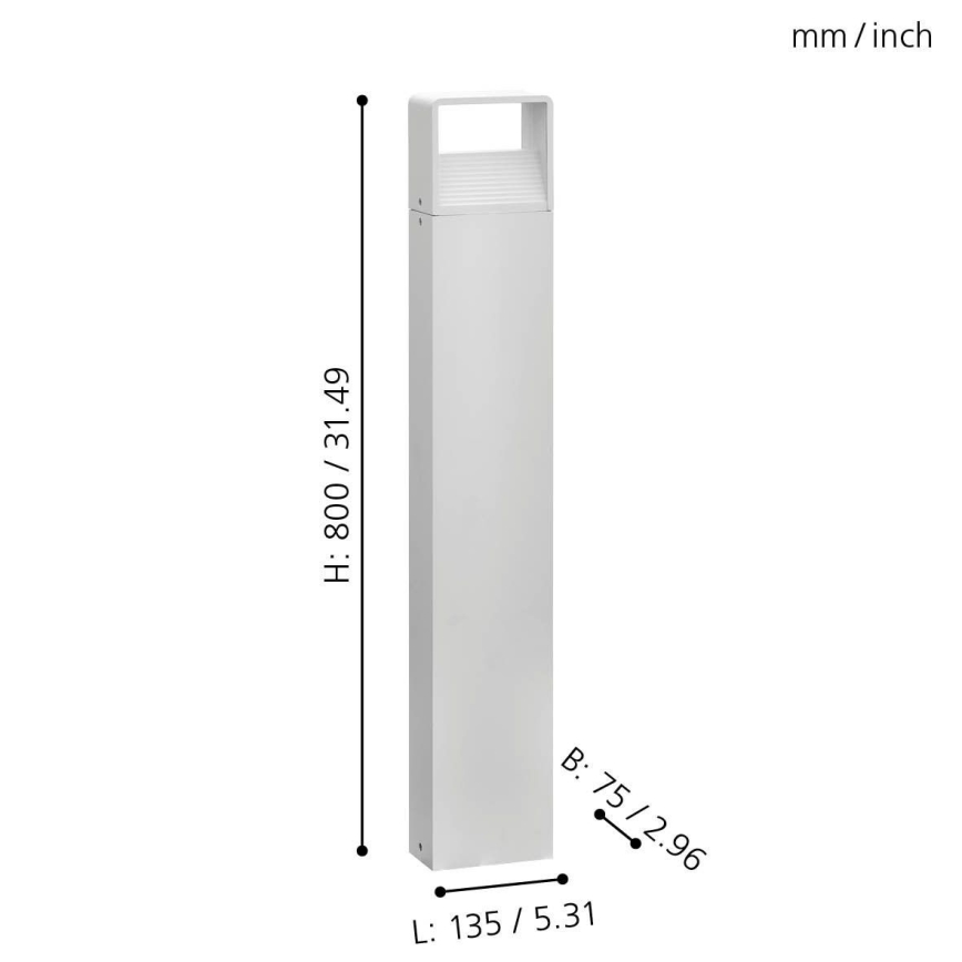 Eglo 65085 - Lampe extérieure DONINNI PRO LED/5W/230V 3000K 80 cm IP44 blanc