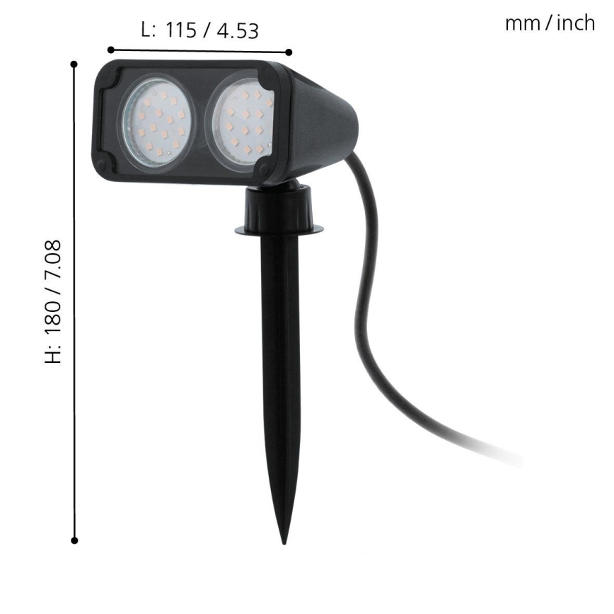 Eglo 75315 - Lampe extérieure LED NEMA 2xGU10/2,8W/230V 3000K IP44