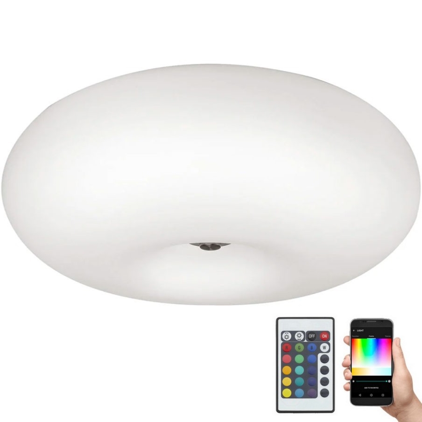 Eglo 75353 - Plafonier RGBW à intensité variable OPTICA-C 2xE27/7,5W/230V d. 35 cm + Télécommande