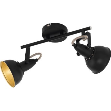 Eglo 75512 - Spot THORNTON 2xE14/28W/230V noir/doré