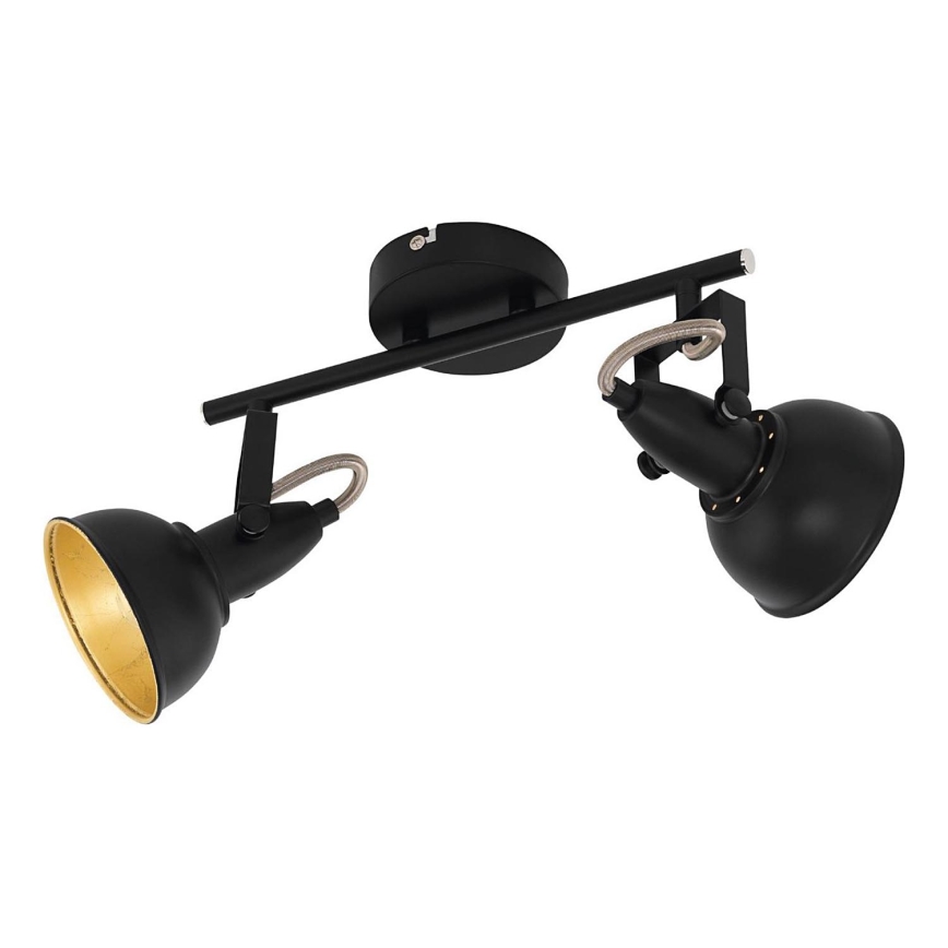 Eglo 75512 - Spot THORNTON 2xE14/28W/230V noir/doré