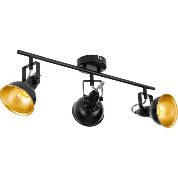 Eglo 75513 - Spot orientable THORNTON 3xE14/28W/230V noir/doré