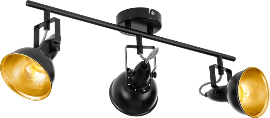 Eglo 75513 - Spot orientable THORNTON 3xE14/28W/230V noir/doré