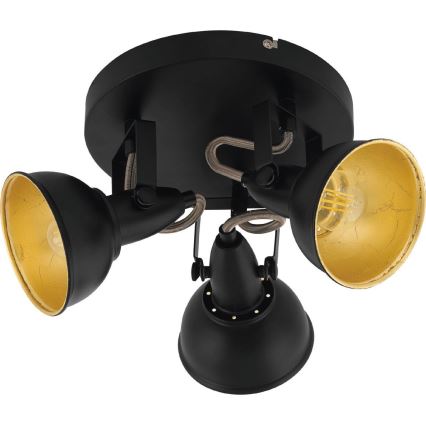Eglo 75514 - Spot THORNTON 3xE14/28W/230V noir/doré