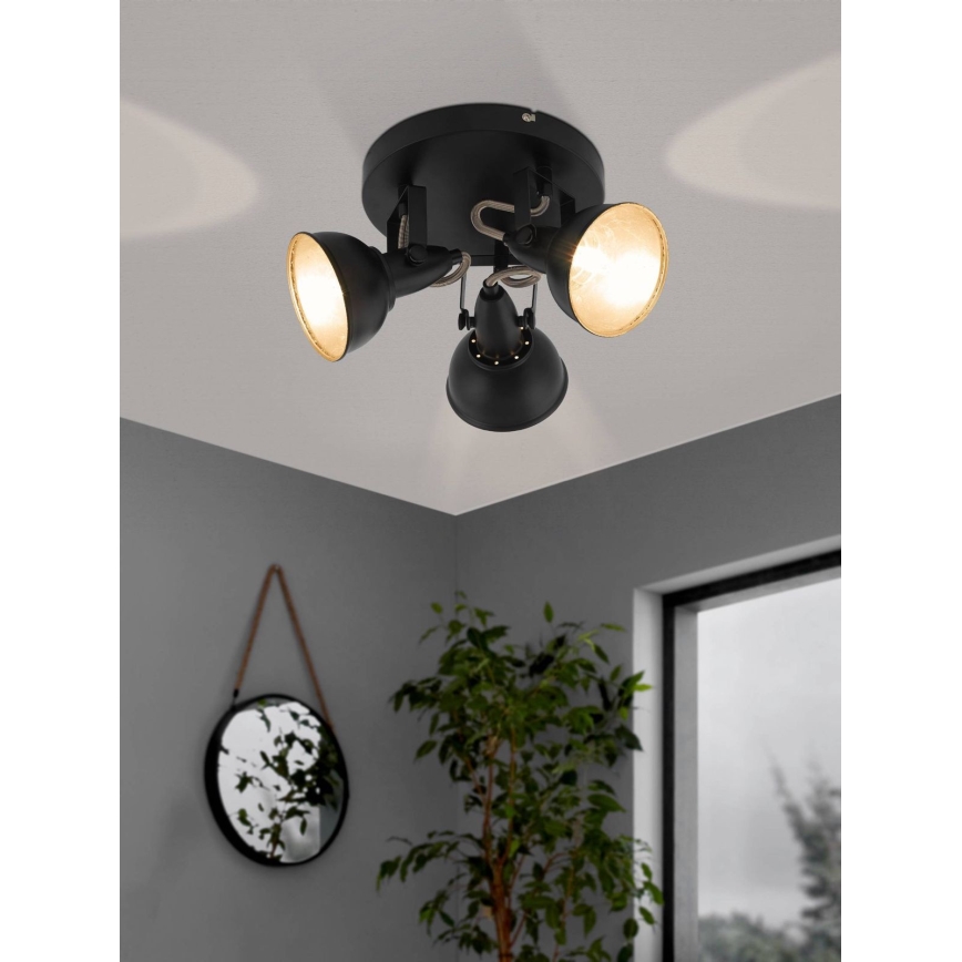 Eglo 75514 - Spot THORNTON 3xE14/28W/230V noir/doré