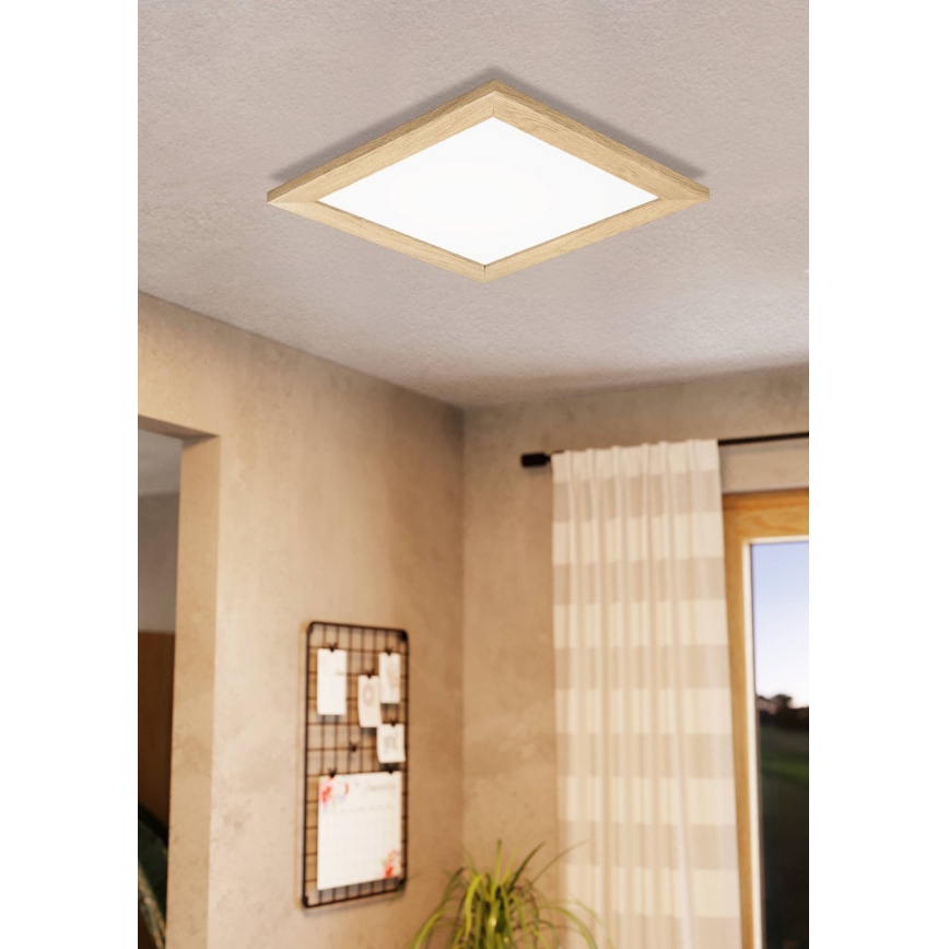 Eglo 75643 - Plafonnier CALEMAR LED/19W/230V 4000K 43,7x 43,7 cm marron