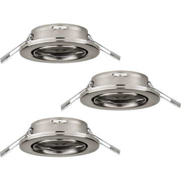 Eglo 75675 - LOT 3x Spot encastrable salle de bain AGULO 1xGU10/35W/230V IP23 chrome mat