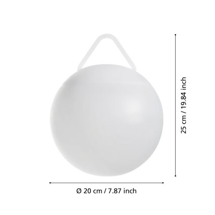 Eglo - Luminaire d'extérieur rechargeable LED RGB dimmable LED/2600 mAh IP44 blanc + télécommande